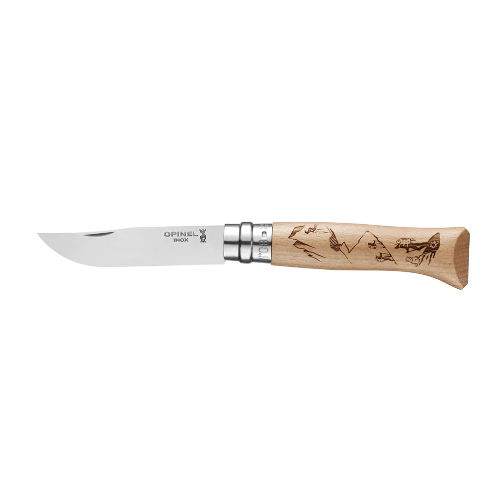 Couteau gravé lame 8.5 cm Sport Rando Opinel