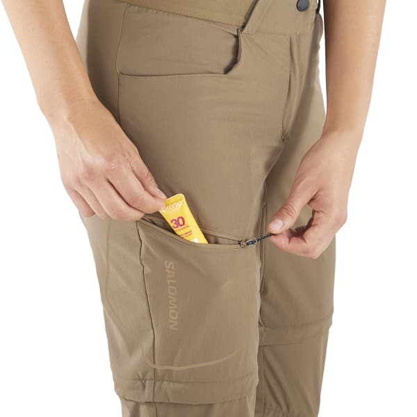 Pantalon randonnée SALOMON WAYFARER ZIP OFF PANTS W SHITAKE