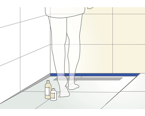 Wandaansluitprofiel voor Dural Shower-GK Connect afschotwiggen, lengte 100 cm, zichtbare breedte 40 mm