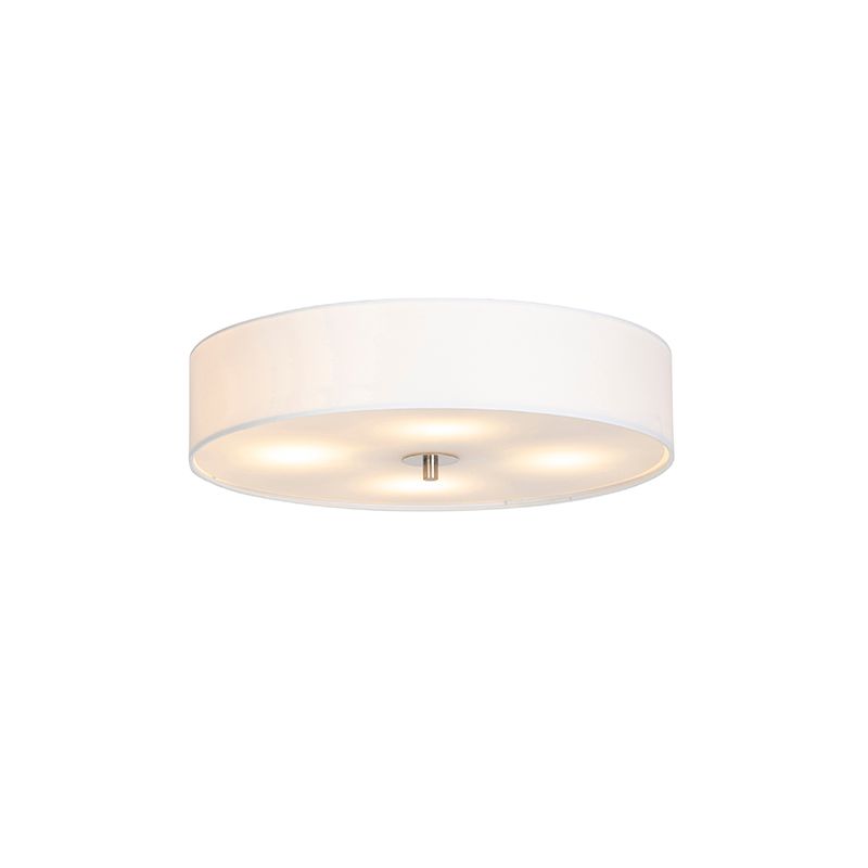 Landelijke plafondlamp wit 50 cm - Drum