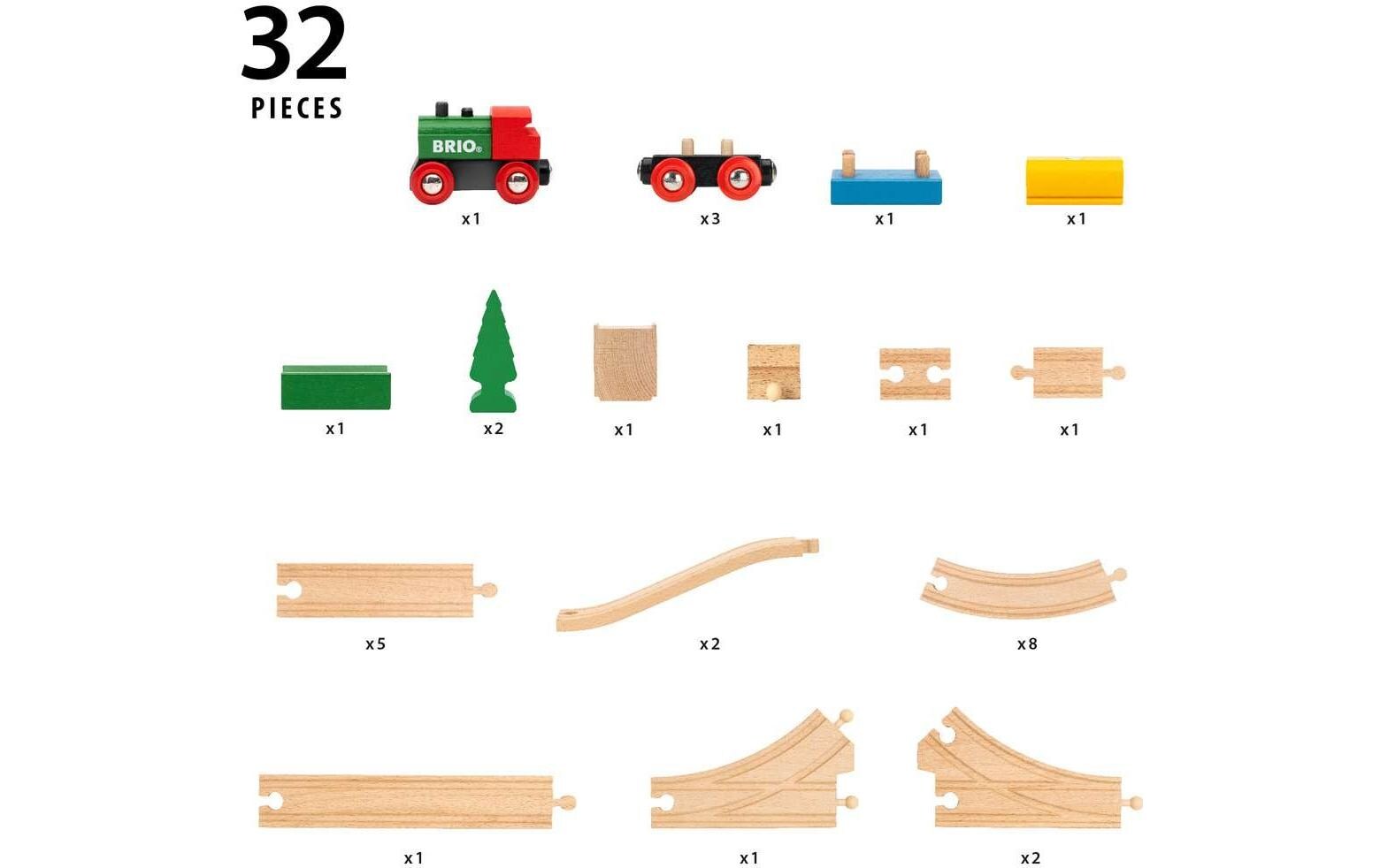 Eisenbahn 65th Anniversary Train SetZugset aus Holz mit 32 Teilen