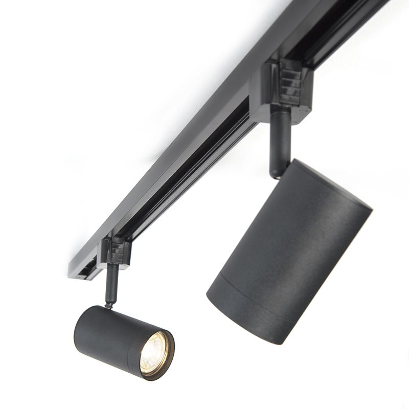 Modern railsysteem met 3 spots zwart 1-fase  - Iconic Jeana