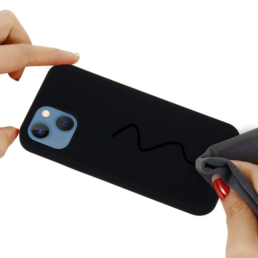 iPhone 14 Silikon Case Hülle - Schwarz