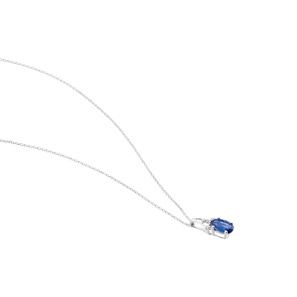 Collier Marie Or Blanc Saphir Diamant