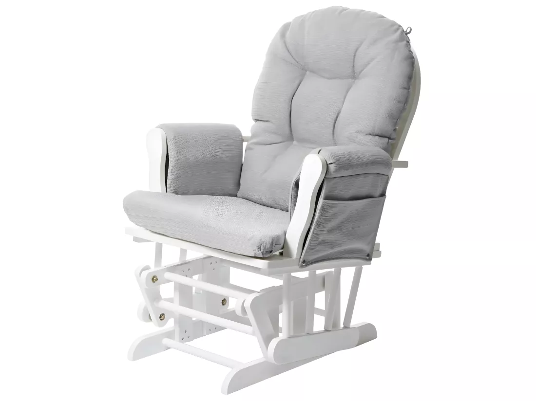 Fauteuil relax MCW-C76 Fauteuil oscillant, gris clair, monture blanche