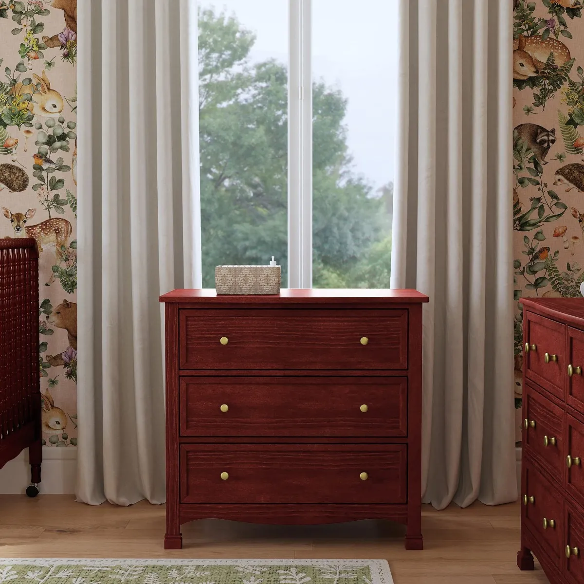 DaVinci Bureau 3 Tiroirs Kalani - Cerise
