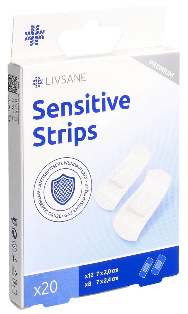 LIVSANE Premium Sensitive Pflaster Strips<br>20 Stück, Pflaster