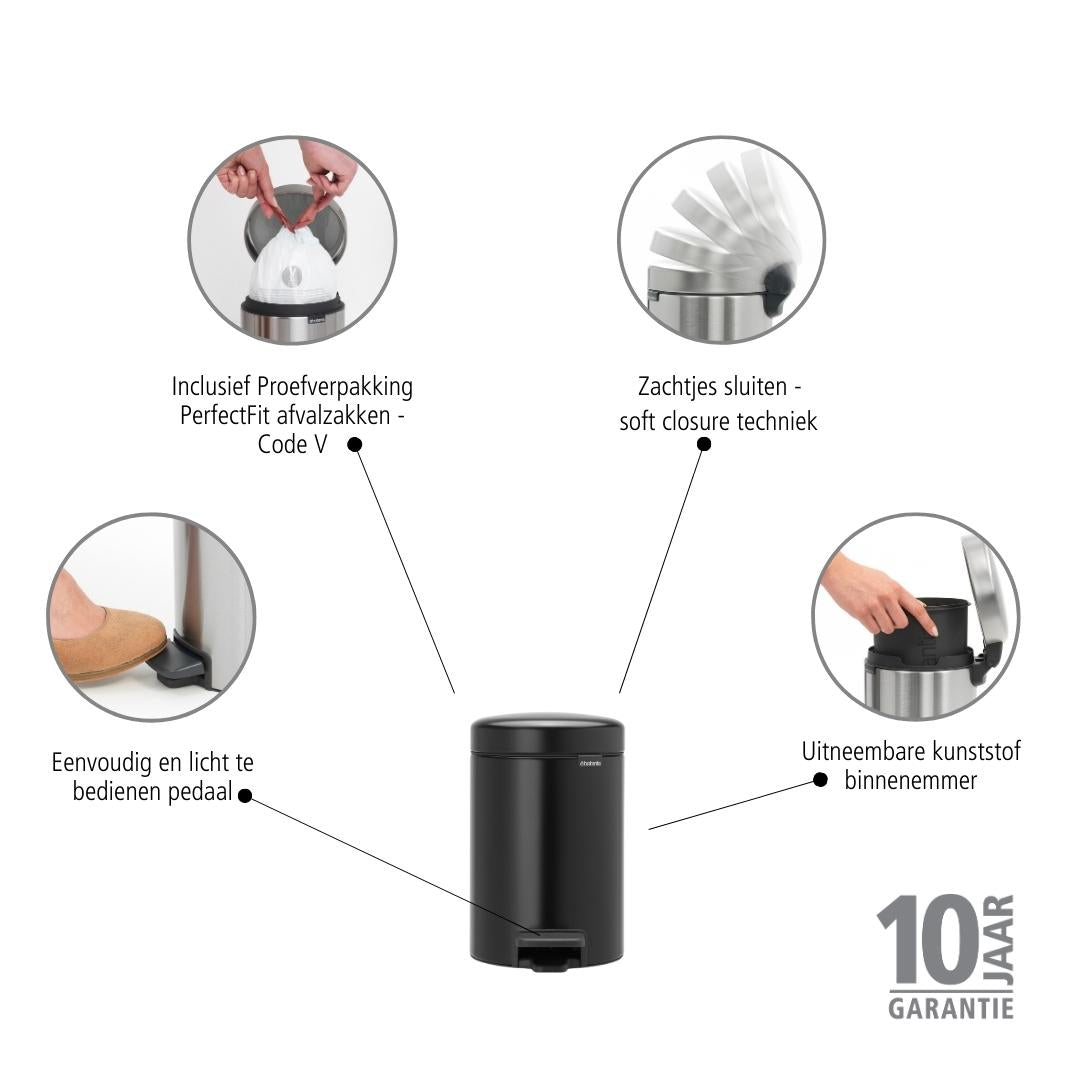 Brabantia NewIcon Pedaalemmer 3 Liter