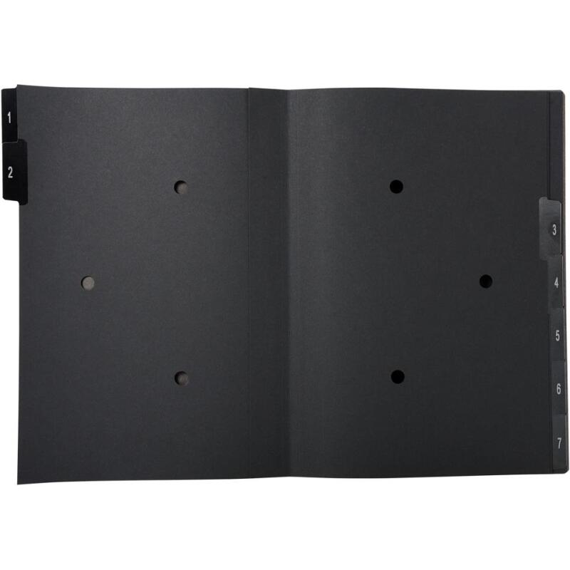 Trieur rigide Economique Ordonator 7 compartiments numériques - 24x34cm - Noir