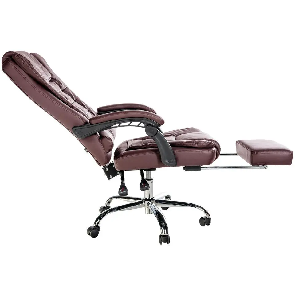 CLP Bureaustoel Oxygen chroom Frame - Kunstleer - bordeauxrood