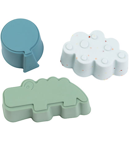 Done by Deer Silikonformen - 3er-Pack - Happy Clouds - Blau