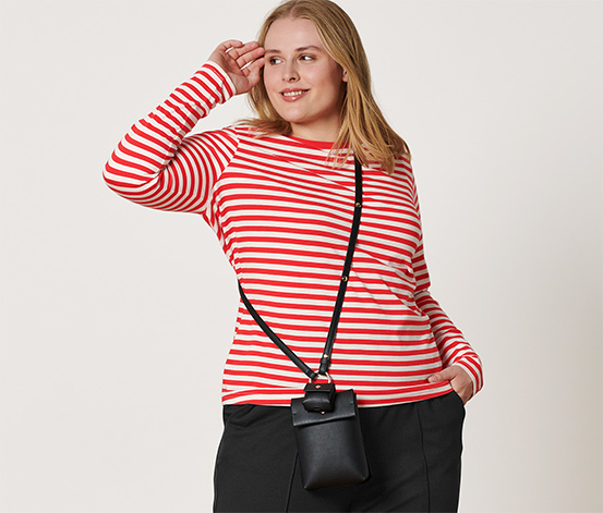 Gestreiftes Langarmshirt, rot-weiß