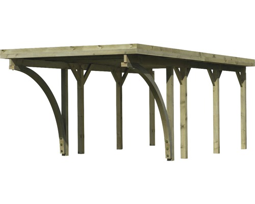 Enkele carport Karibu Bremm 2 variant C 318x670 cm drukgeïmpregneerd