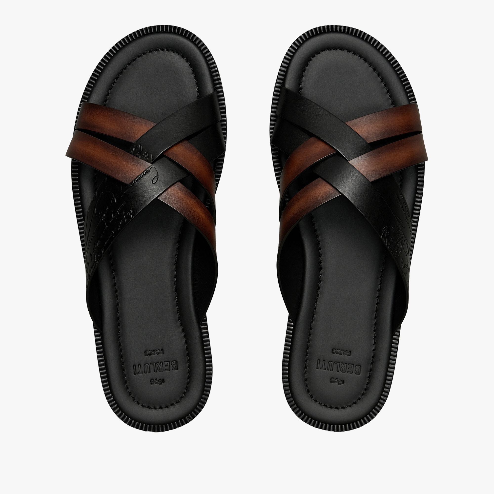 Sandale Sifnos En Cuir Scritto Avec Detail Tresse