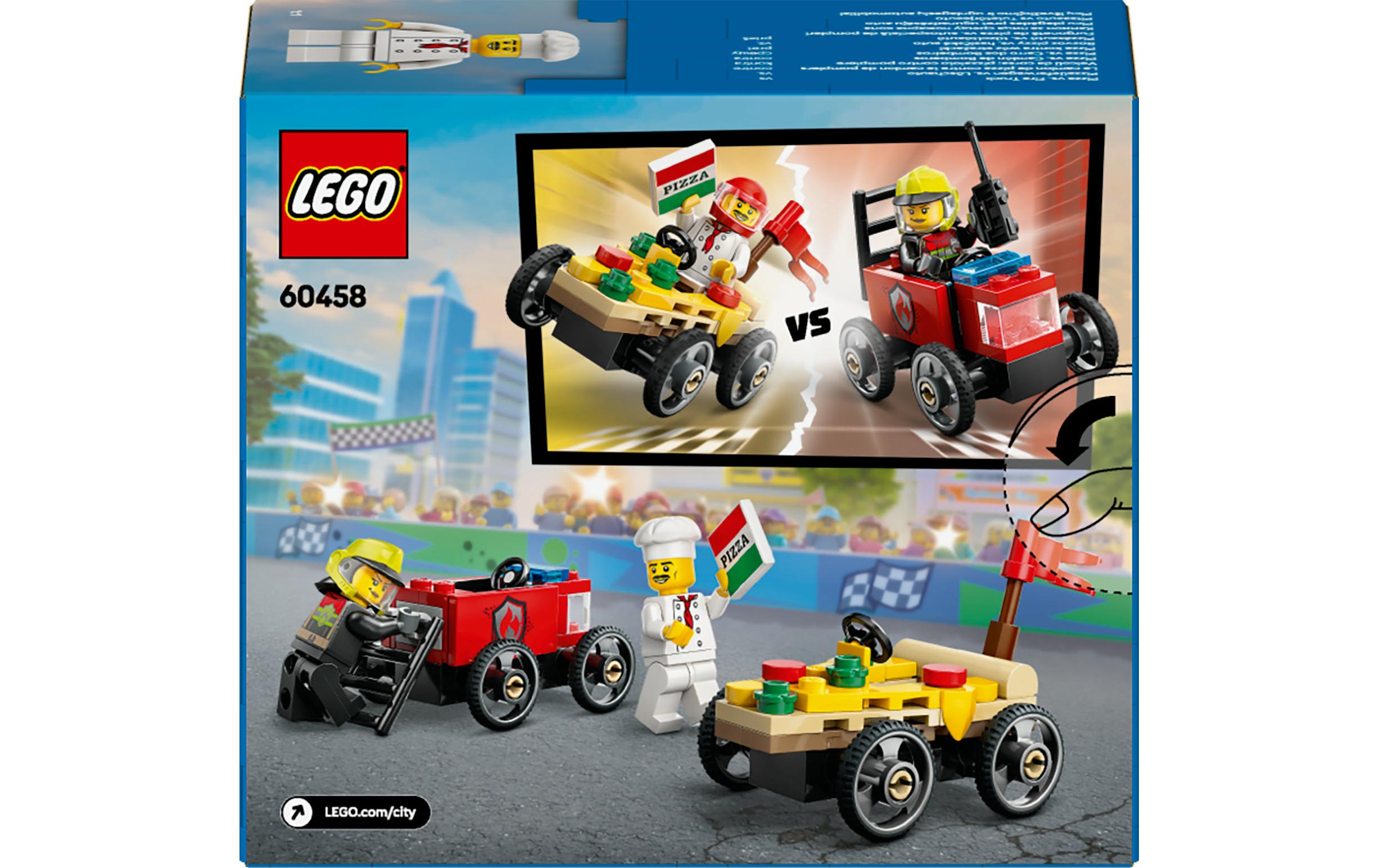 City Pizzalieferwagen vs. Löschauto 60460Vielseitiges Konstruktionsspielzeug zur Förderung der Kreativität und Fantasie