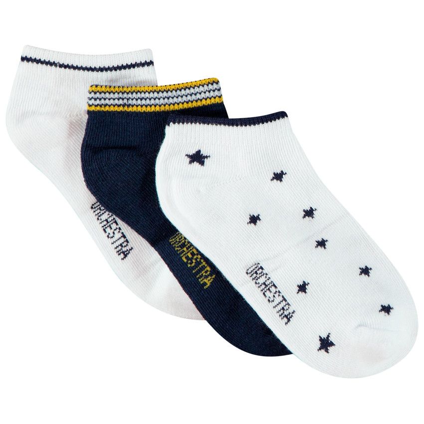Lot de 3 paires de chaussettes courtes pour garçon - Blanc