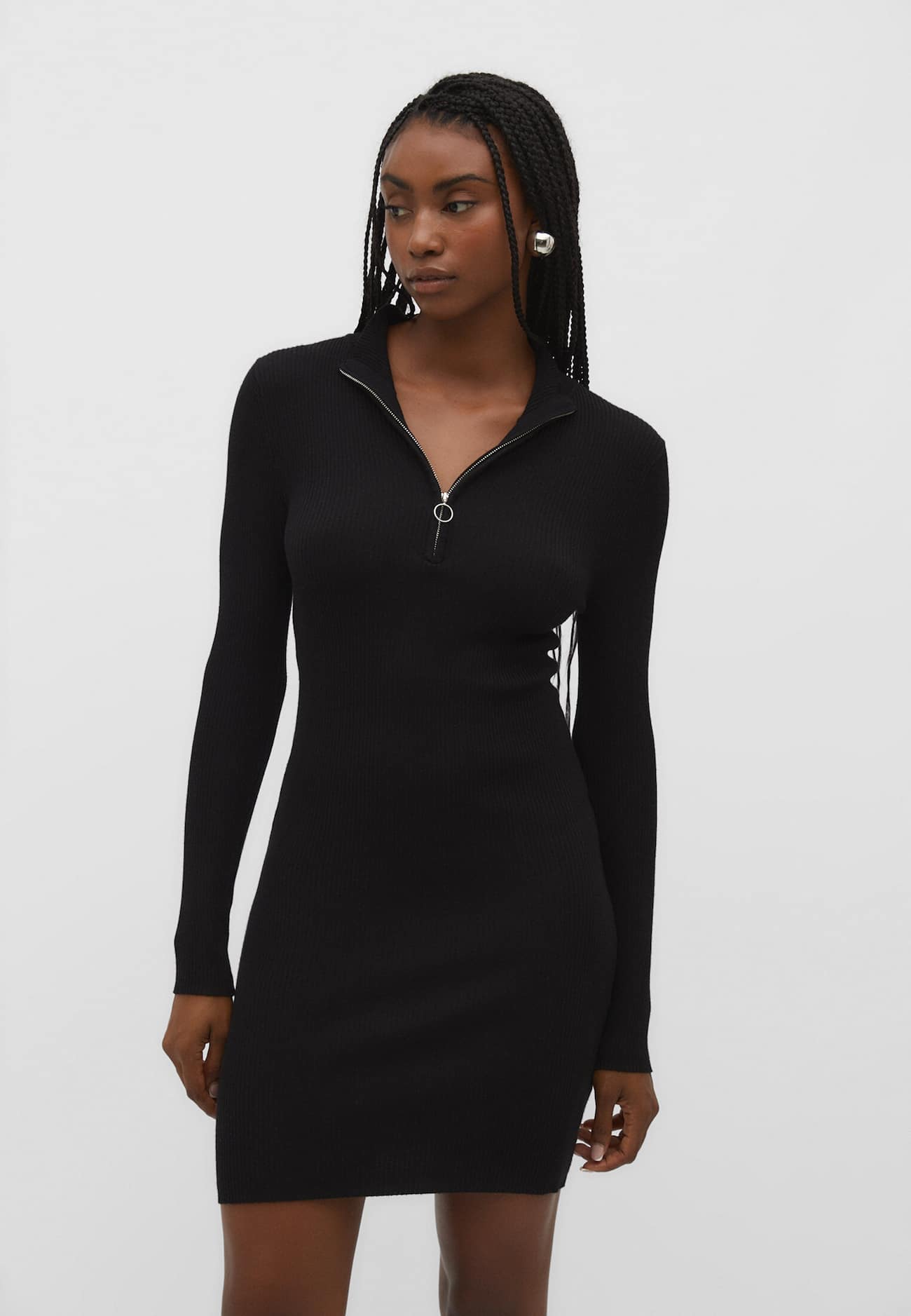 Vestido de malha com zíper