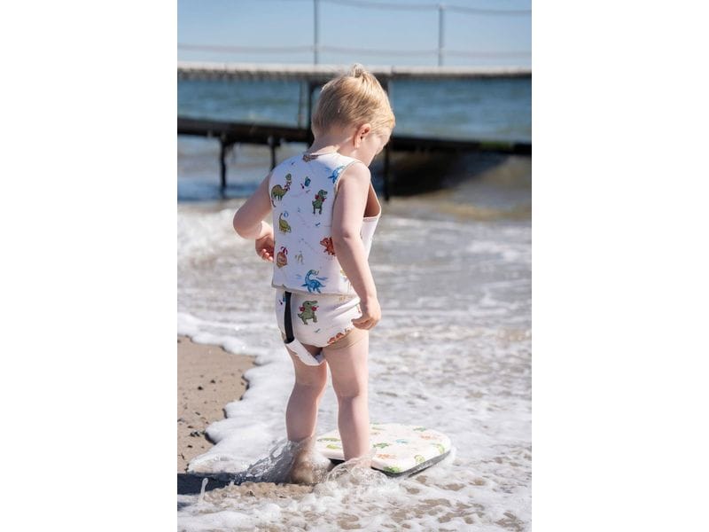 Filibabba Schwimmweste 3-4 Jahre Dino Beach Kinder-Schwimmlernweste mit Reissverschluss