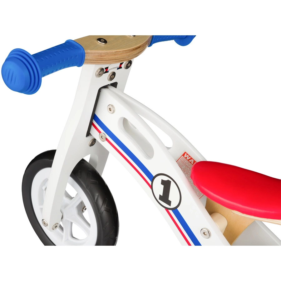 Bikestar Laufrad 10 Zoll Holz weiß, blau, rot