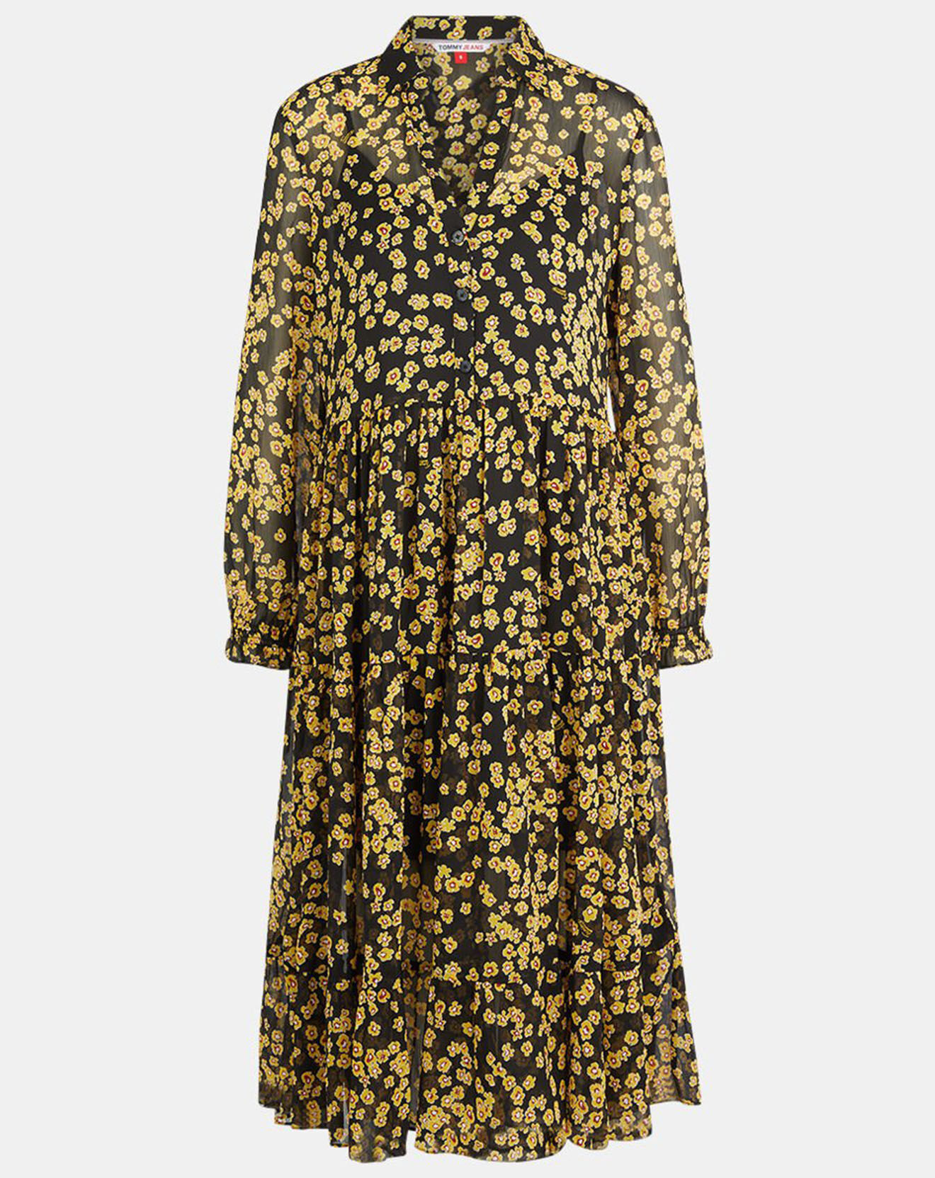 Tommy Jeans Robe fluide Ana à fleurs jaune/noir