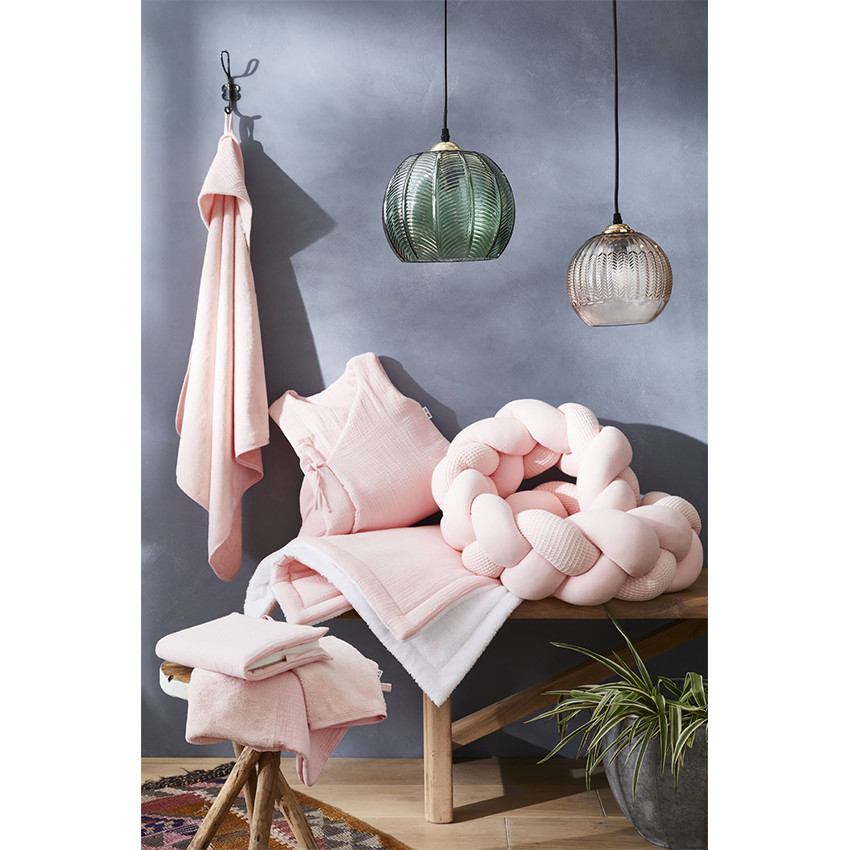 Cape de bain + Gant en bambou – Rose Blush
