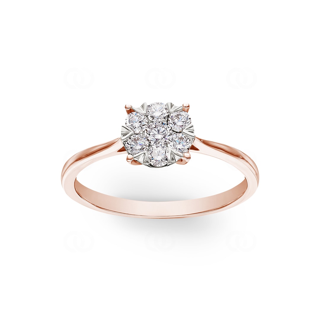 Verlobungsring 750/18 K Roségold mit Diamanten 0.34 ct H/si