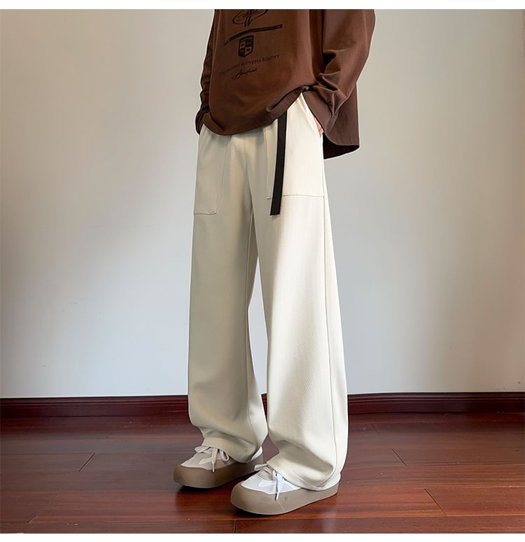 Drawouf - Broek met elastische taille en rechte pijpen en gespen
