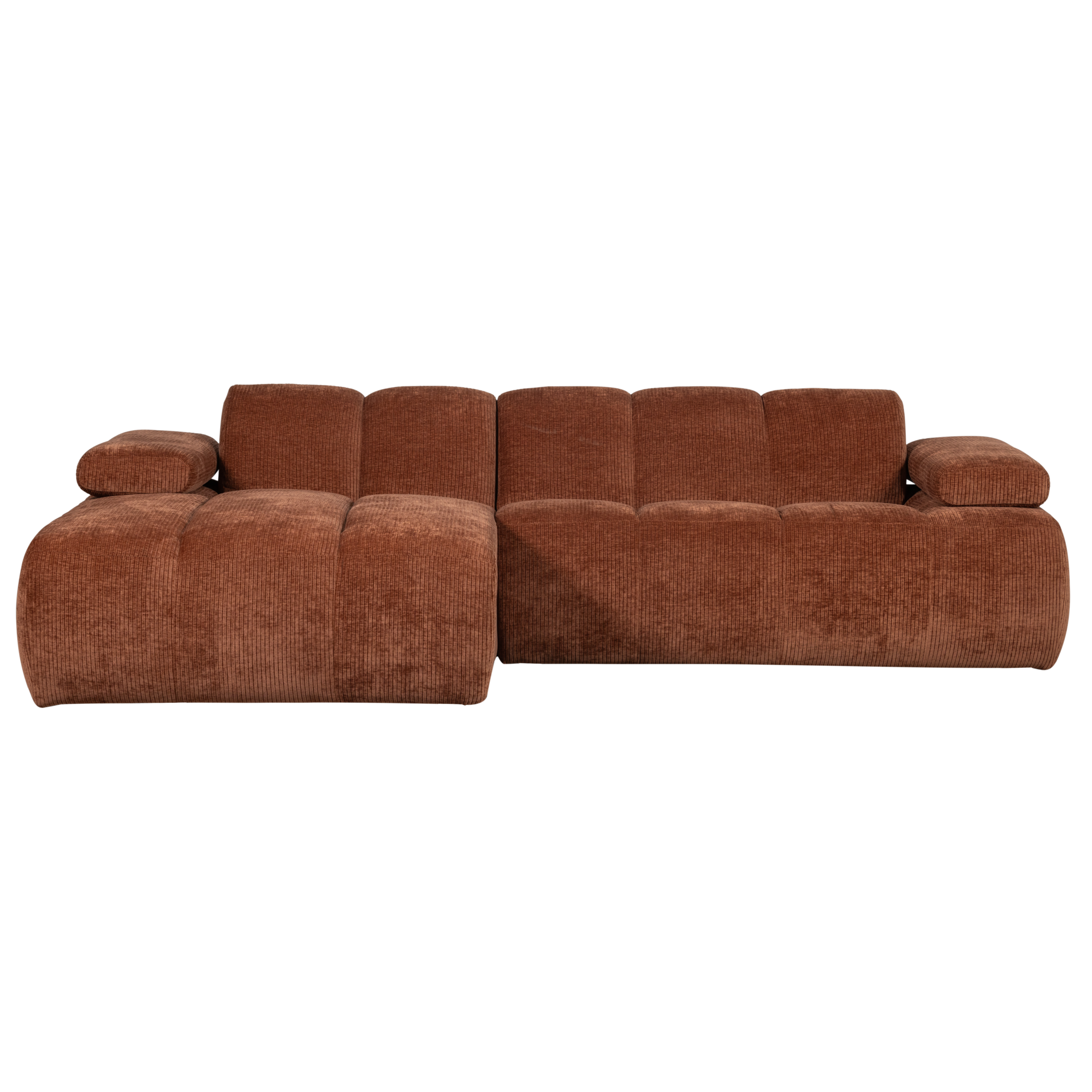 Chaise Longue Mojo Mojo Chaise Longue Links - Geweven Ribstof - Roestbruin