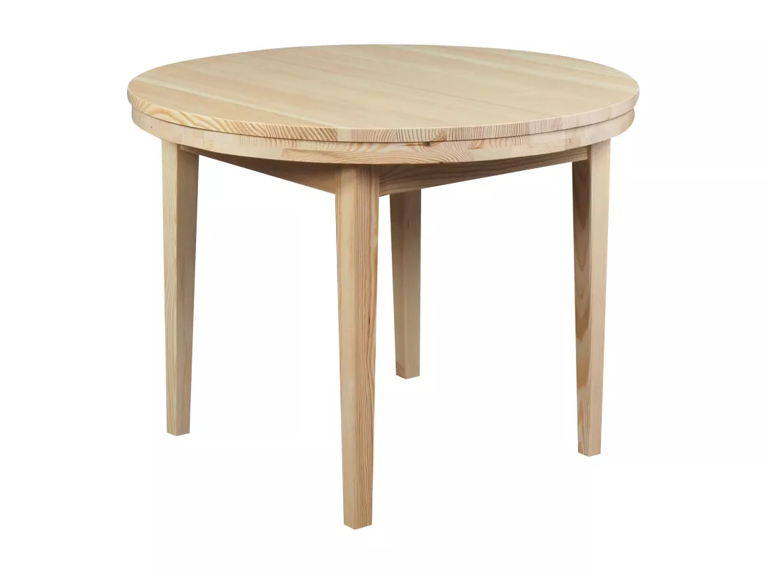 Table ronde 100 cm Bord en bois, couleur pin