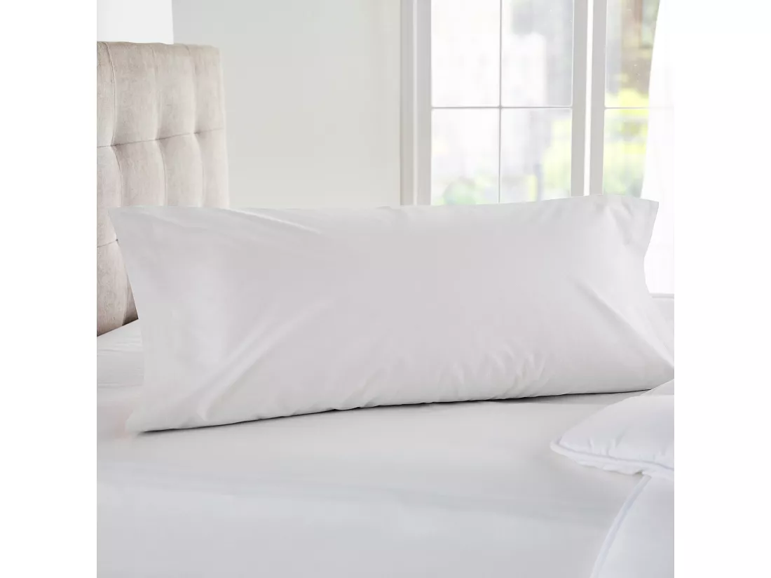 Taie d'oreiller 100 % coton 140 fils respirante Blanc