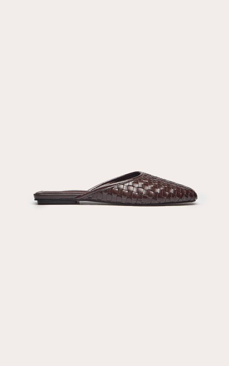 Chocolat Ballerines Mules Tressées