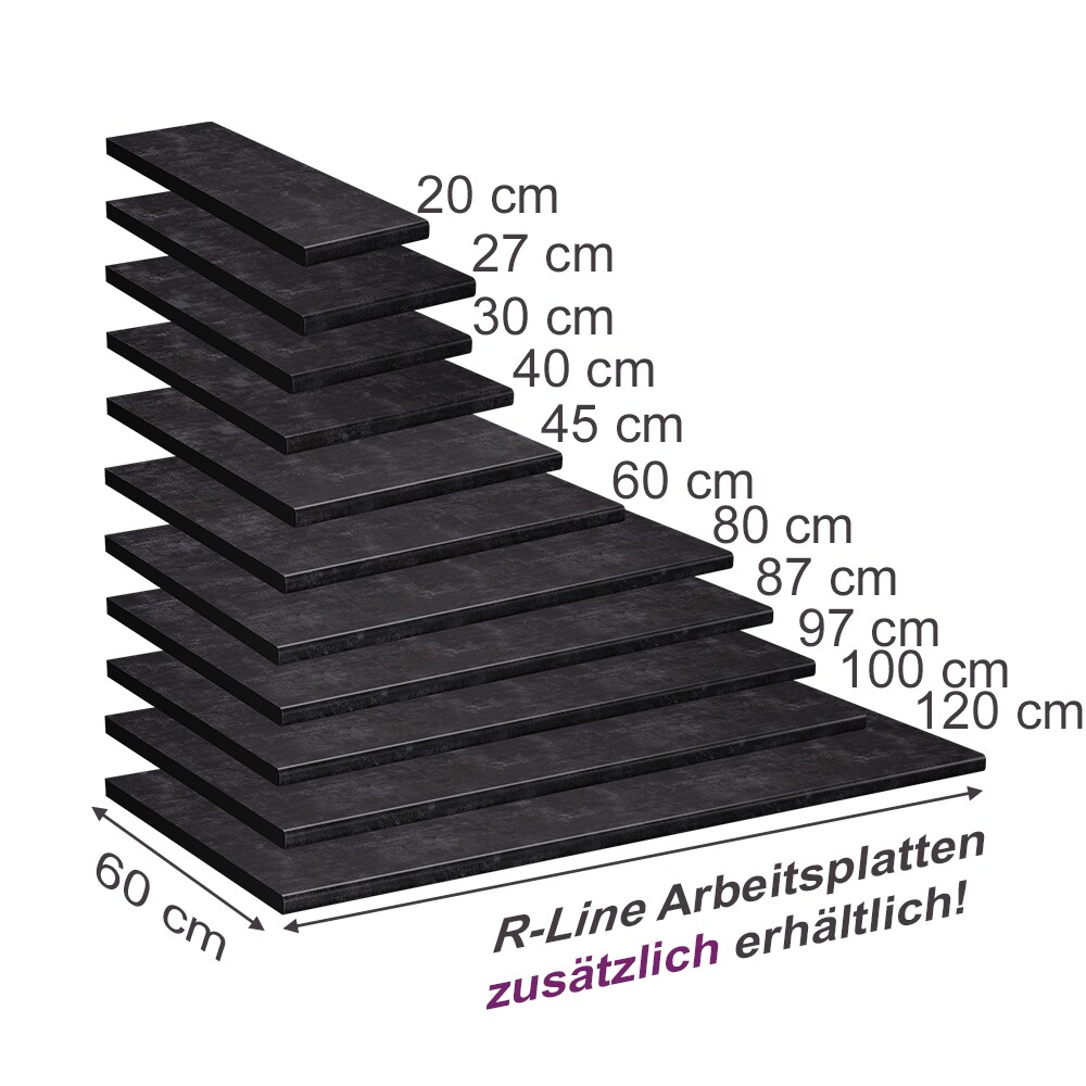 Vicco Küchenarbeitsplatte R-Line Anthrazit 114 cm