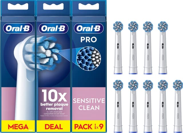 Oral-B Pro Sensitive Clean & Care tandbørstehoved 018807 (9-pak)