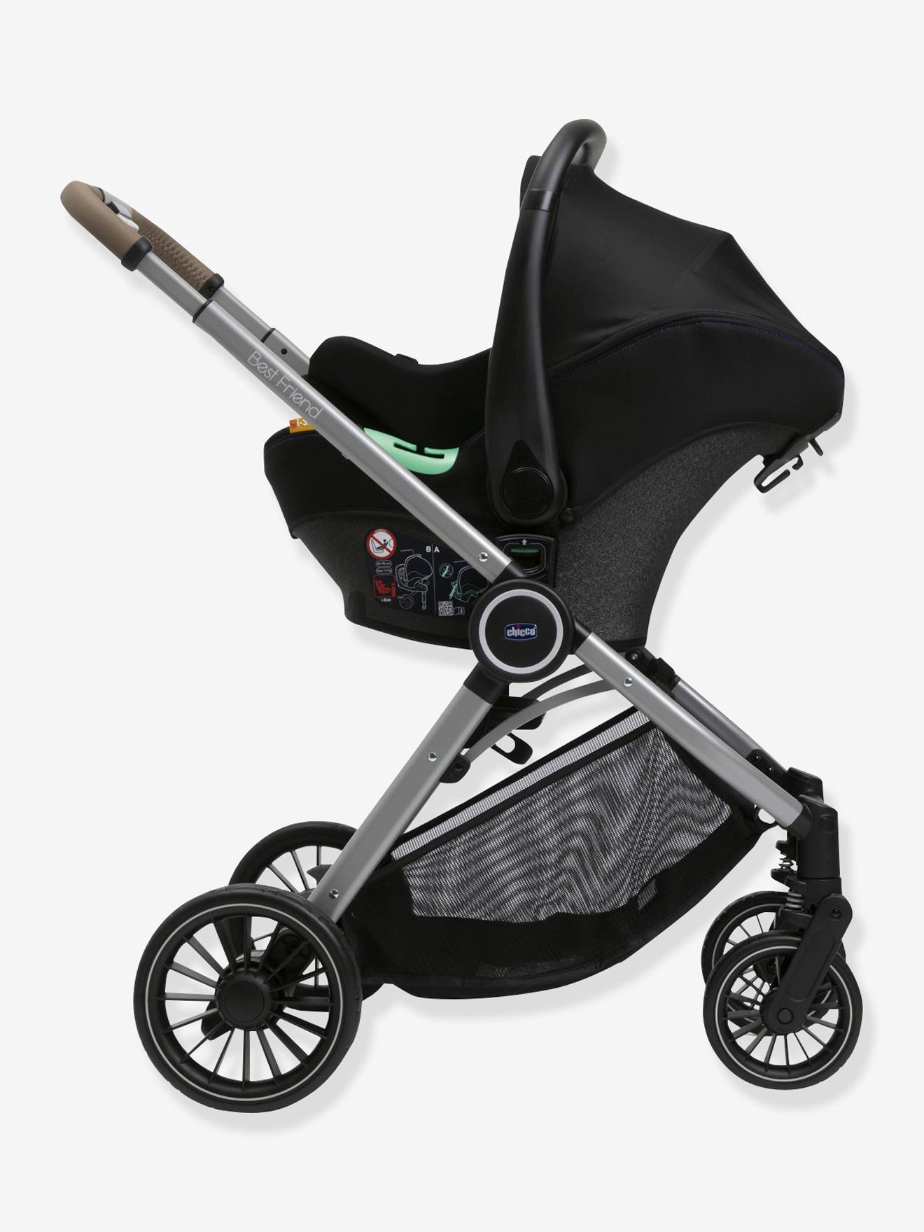Carrinho de bebê Chicco Best Friend Pro Comfort i-Size Trio, cinza