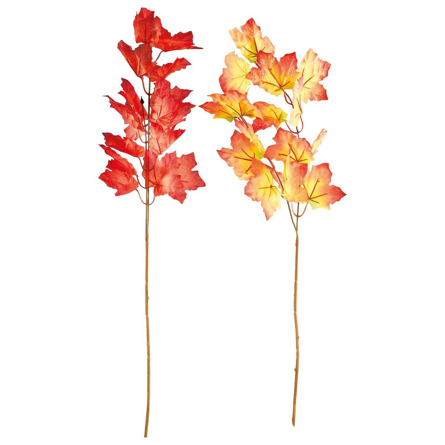 Deko-Zweig mit 16 Herbstblättern Länge ca. 64 cm 2fach