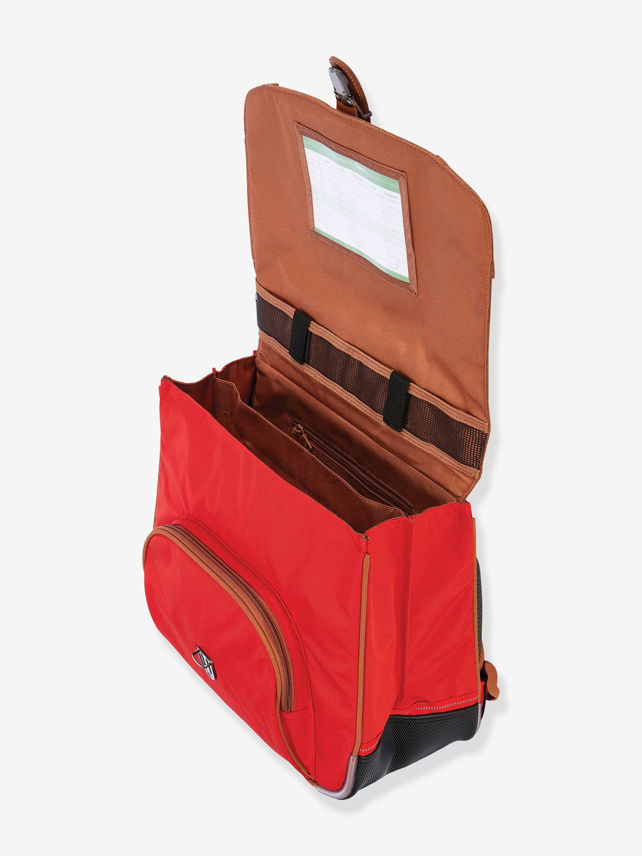 Mochila Arthur da Tann para meninos, azul-escura lisa com estampas.