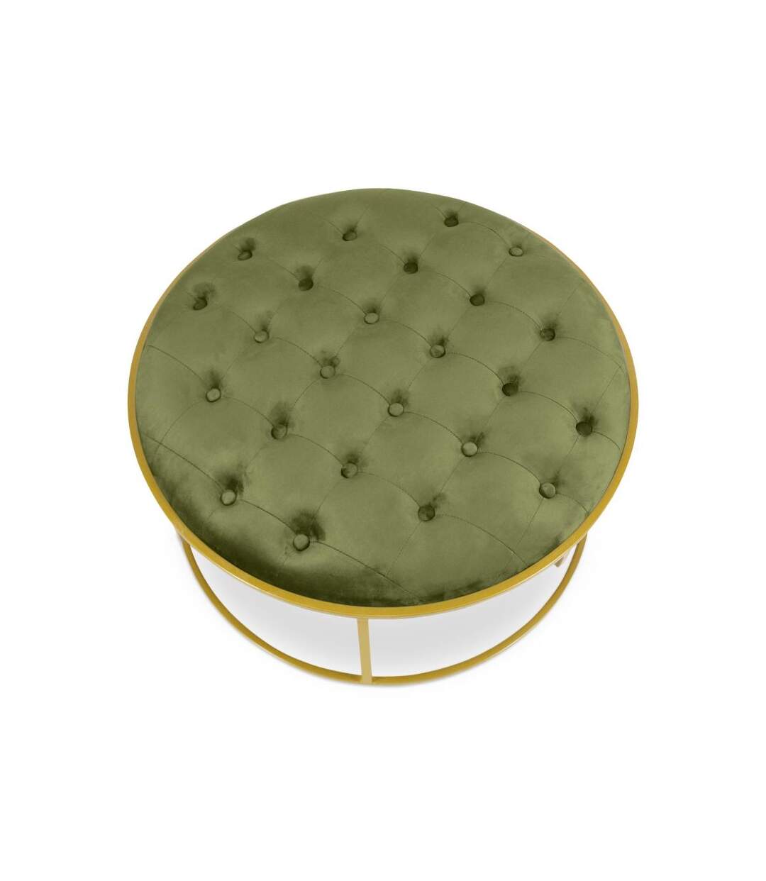 Paris Prix - Lot De 2 Poufs Design En Velours valona 75cm Kaki