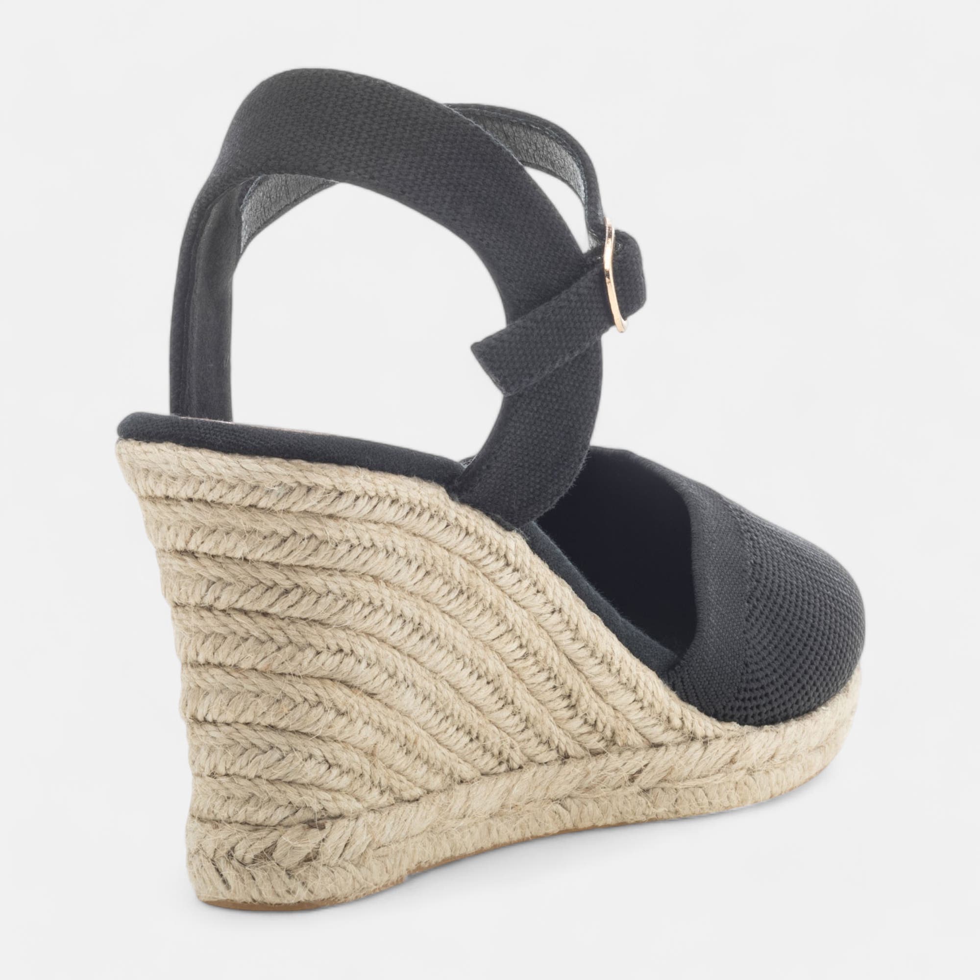 Espadrilles à talon compensé Femme noir