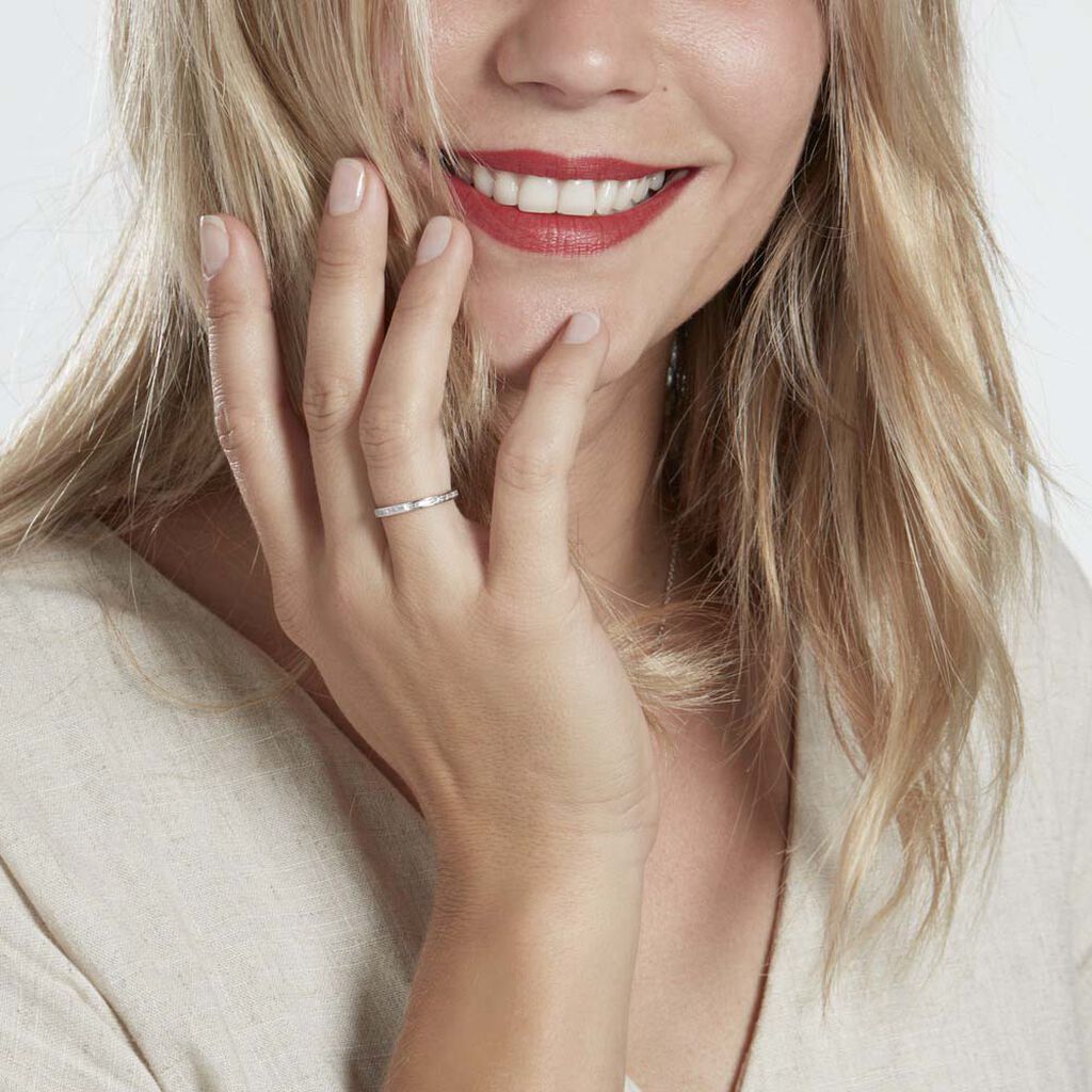 Bague Val Argent Blanc Oxyde De Zirconium