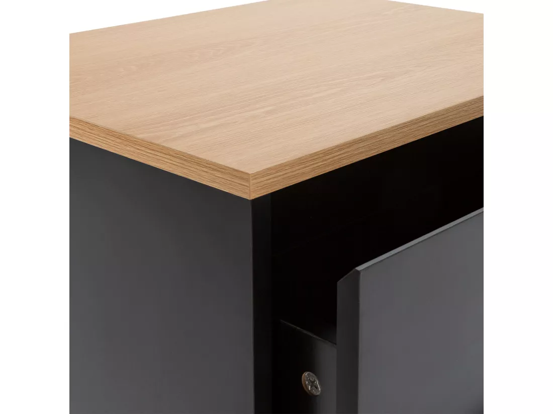 Commode haute Desi 5 tiroirs couleur Noir