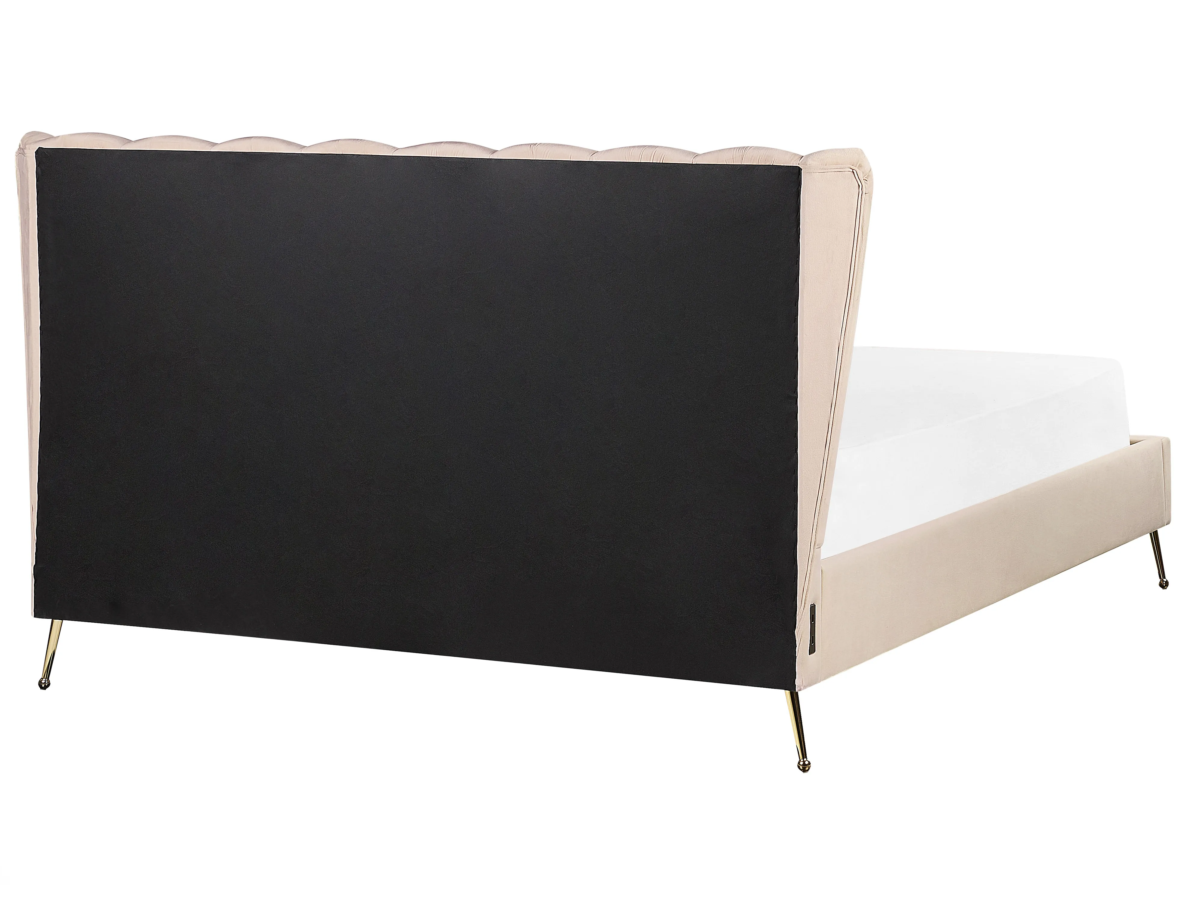 Bed Fluweel MIRIBEL 160 x 200 cm Beige