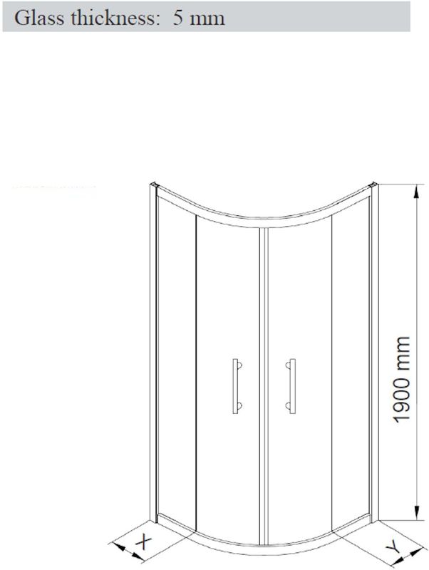 BWS - Ola - Douchecabine - Kwartrond - Zwart - Veiligheidsglas
