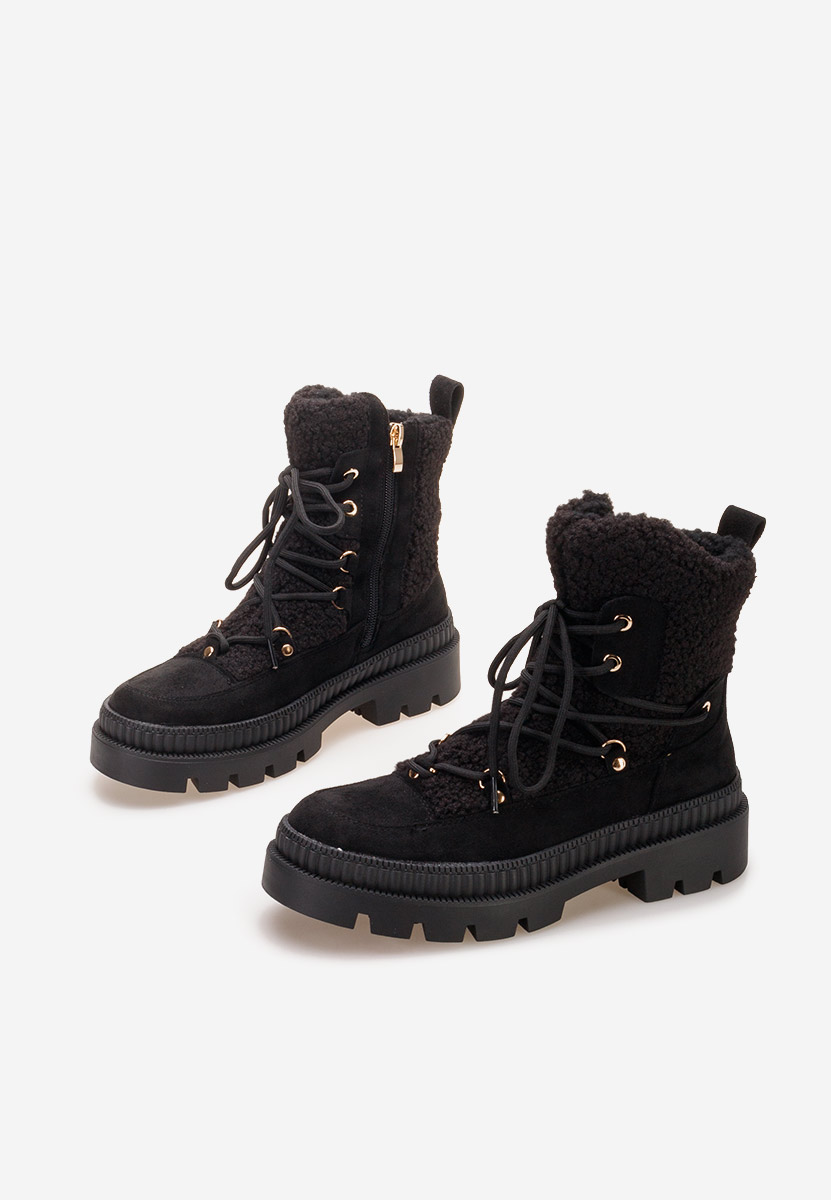 Bottines à lacets femme noirs Kataria