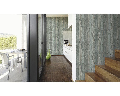 Vliesbehang 95405-5 Decoworld houtlook groen