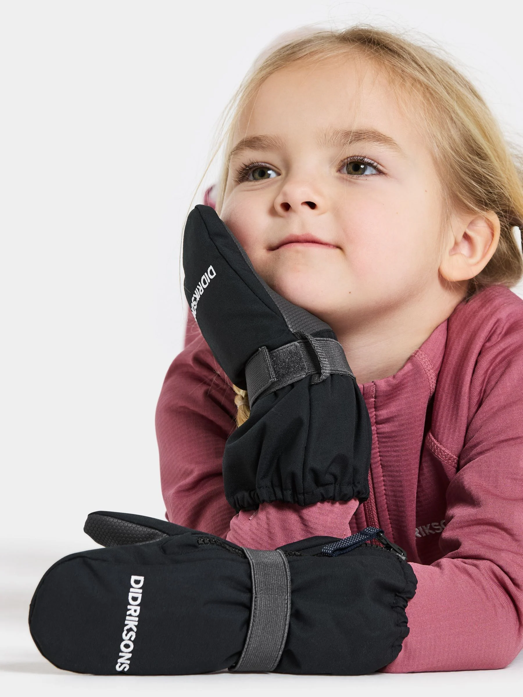 Zwart - Didriksons Biggles Waterproof Zip Mitten Gloves
