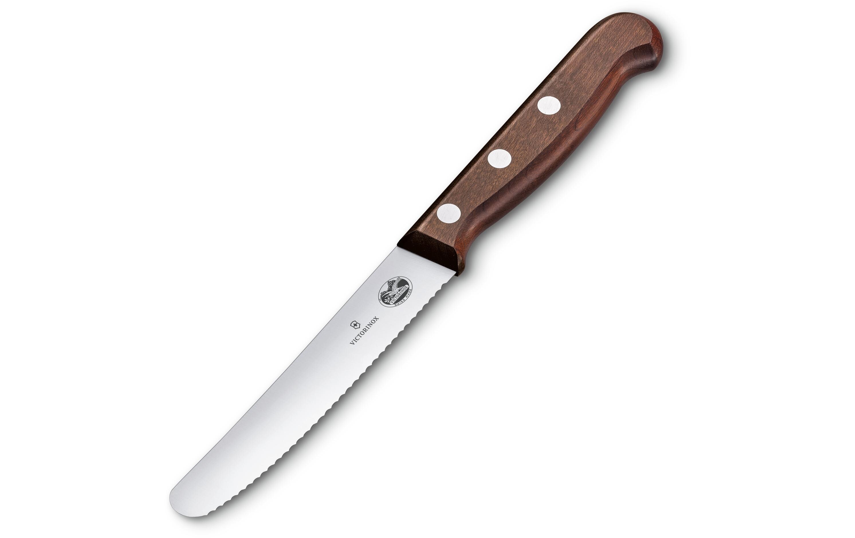 Gemüsemesser 11 cm, BraunTomaten/Tafelmesser mit ergonomischem Griff und Wellenschliff