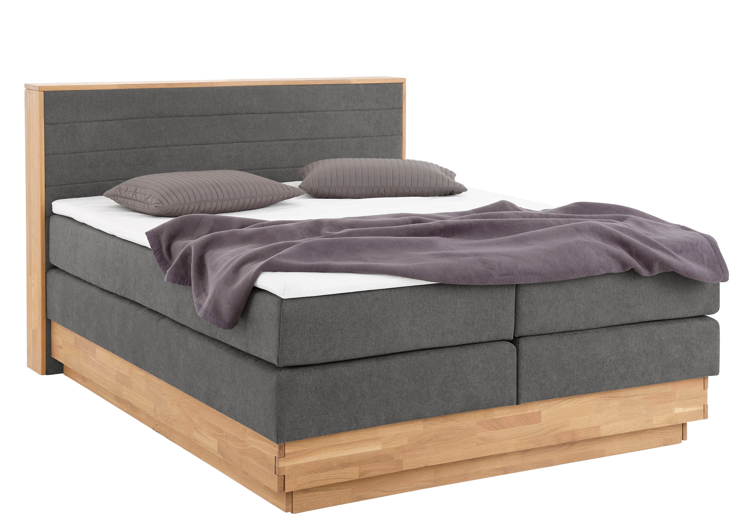 Home affaire Boxspringbett »Cavan« Eiche, inkl. Bettkasten & Topper, verschiedene Härtegrade (auch H4)