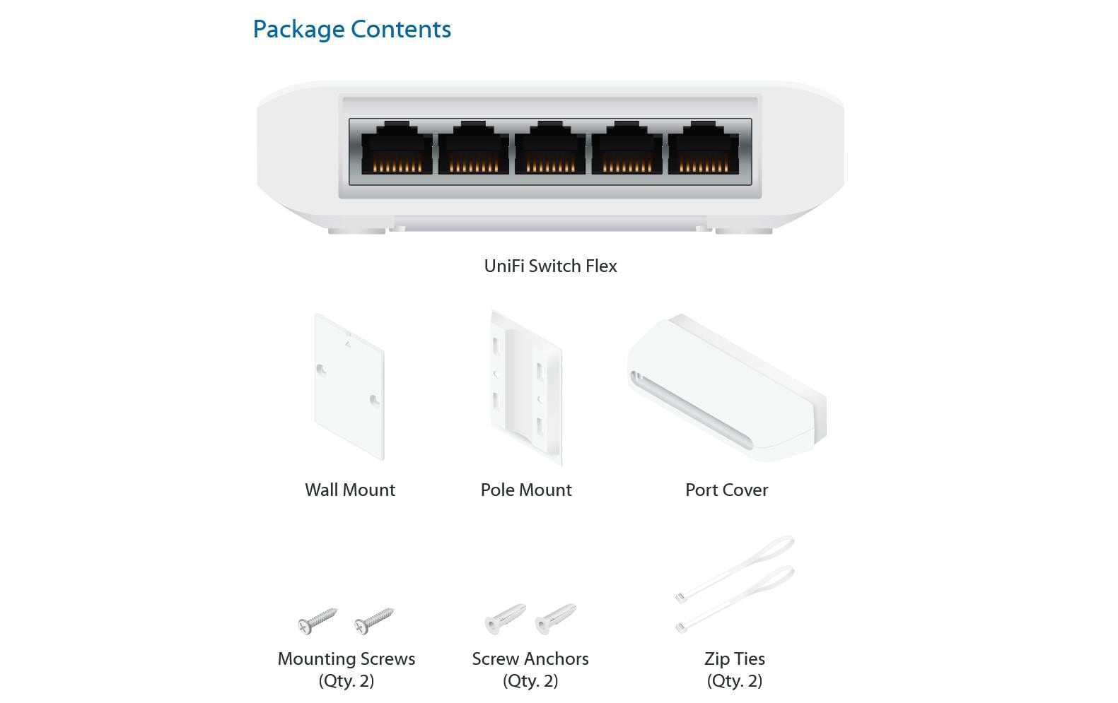PoE Switch Unifi USW-FLEX 5 PortUniFi Indoor/Outdoor 5-Port PoE Gigabit Switch mit 802.3bt PWR Input
