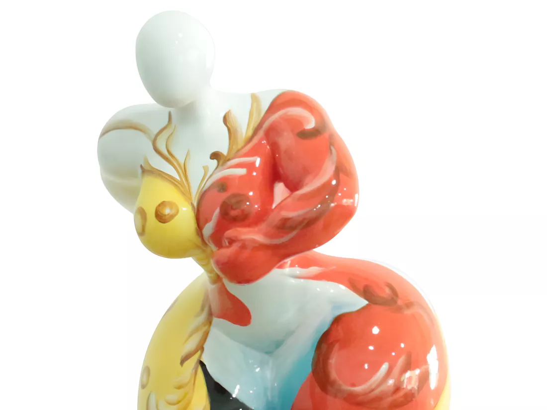 Statue femme sportive avec peinture ornements H52 cm - LADY QUEEN