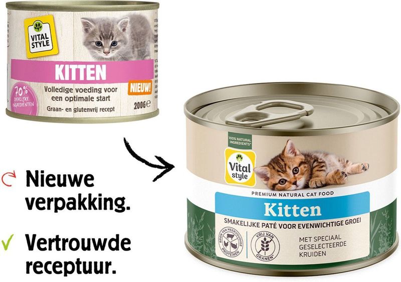 Vitalstyle - Kattenvoer Blik - Kitten - 200 gr